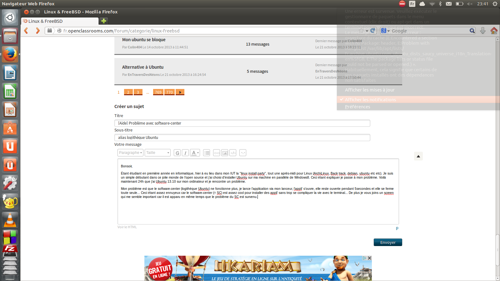 Comment Screen Sans Que Ca Se Voit [Aide] Problème avec software-center - alias logithèque Ubuntu par